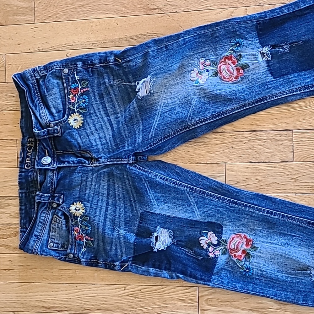 Grace size 27 Floral Jeans 👖